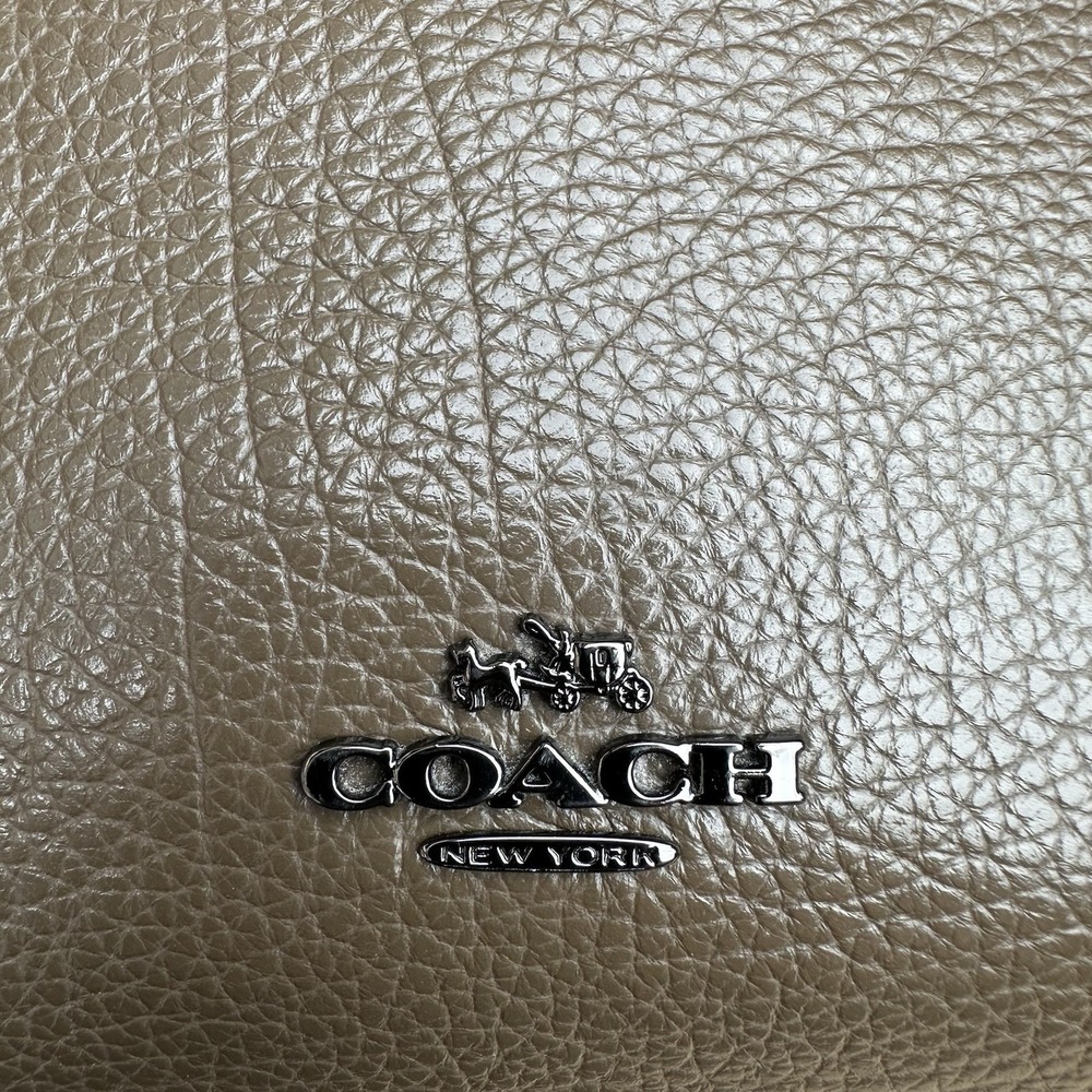 Coach Mercer Metallic Grey Triple Compartment Bag  W/Turnlock Closure 37575 - Picture 3 of 11